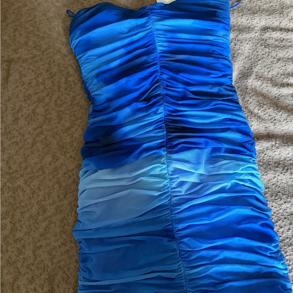 Zara Royal Blue Ruched Dress